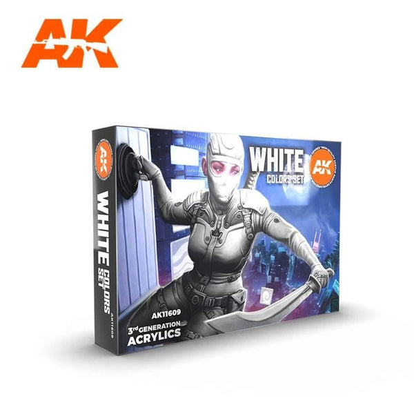 AK Interactive White Colors Paints Set - Hobby Heaven