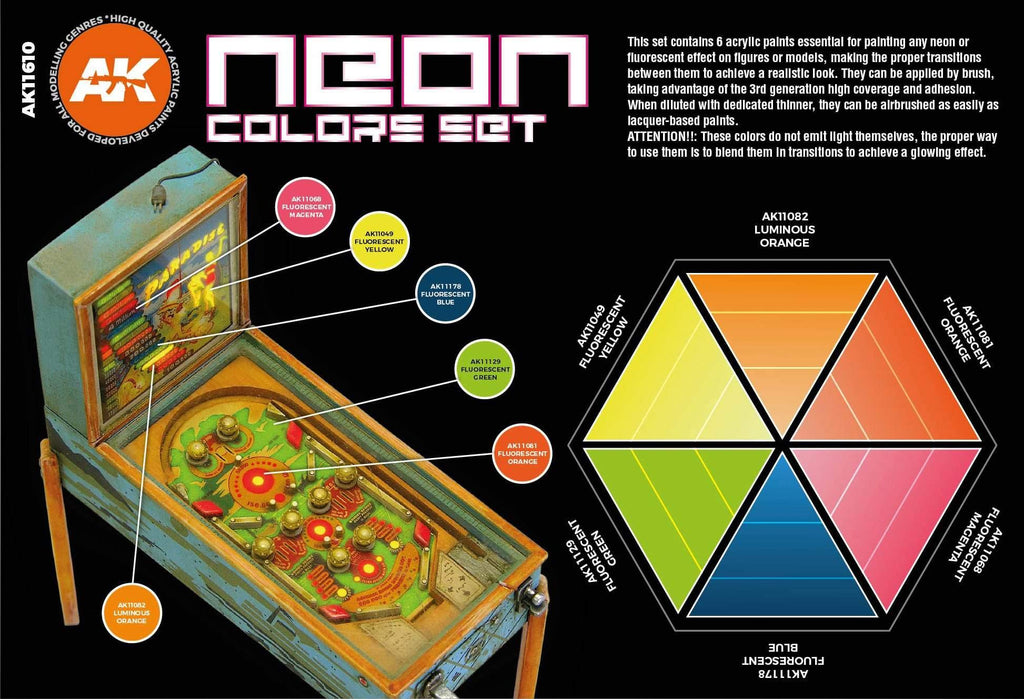AK Interactive Neon Colors Paints Set - Hobby Heaven