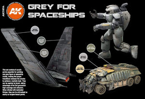 AK Interactive Grey Spaceships Paints Set - Hobby Heaven
