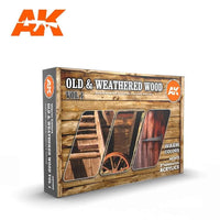 AK Interactive Old & Weathered Wood Vol.1 Paints Set 3rd Generation Acrylics - Hobby Heaven
