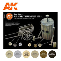 AK Interactive Old & Weathered Wood Vol.2 Paints Set 3rd Generation Acrylics - Hobby Heaven