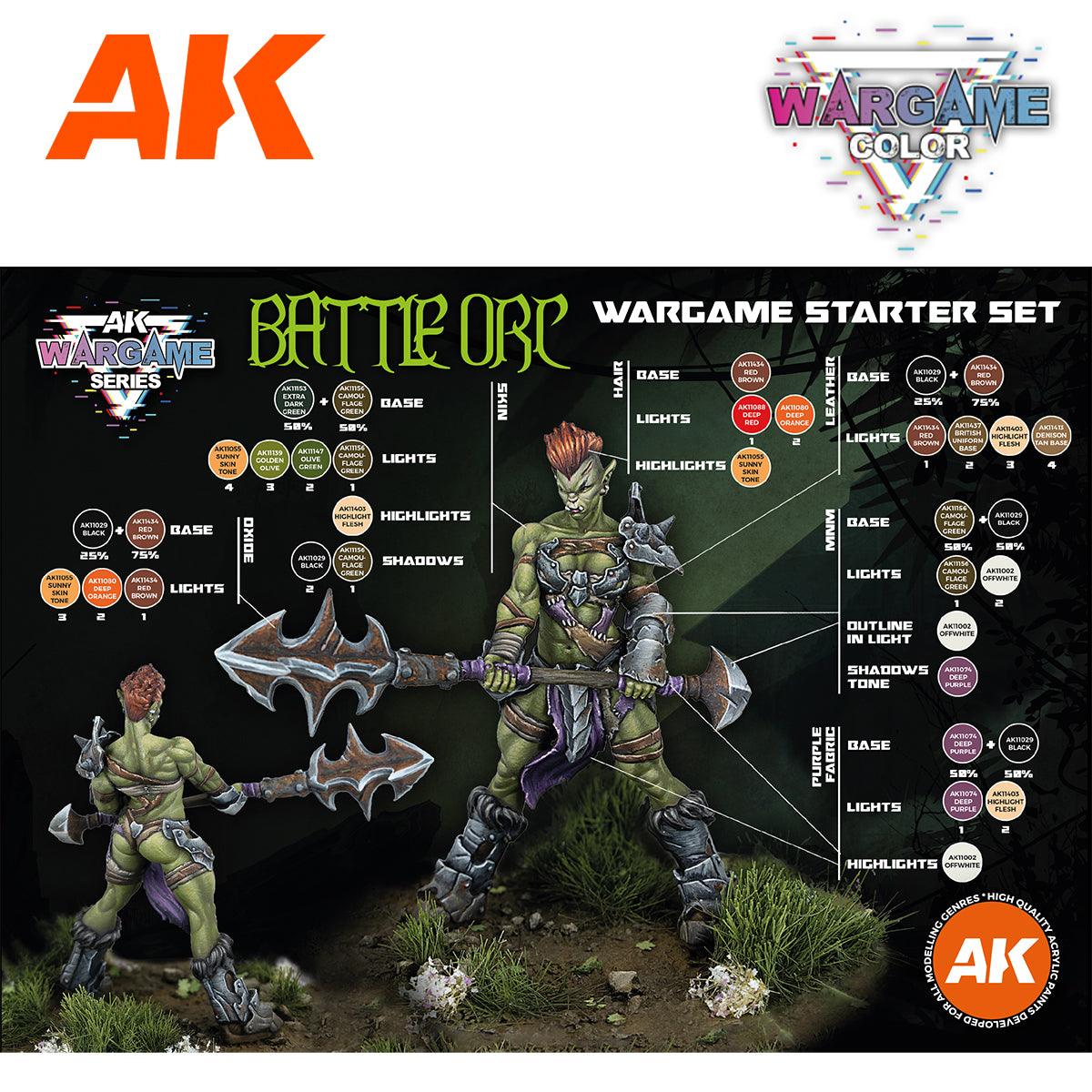 AK Interactive Battle Orc Wargame Starter Paints Set AK11768 - Hobby Heaven