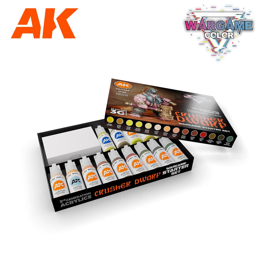 AK Interactive Crusher Dwarf Wargame Starter Paints Set AK11769 - Hobby Heaven