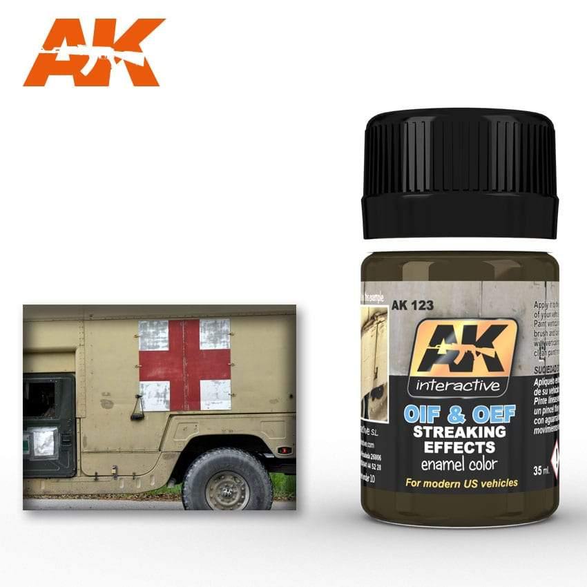 AK Interactive Oil and Oef US Vehicles Streaking Effects 35ml - Hobby Heaven