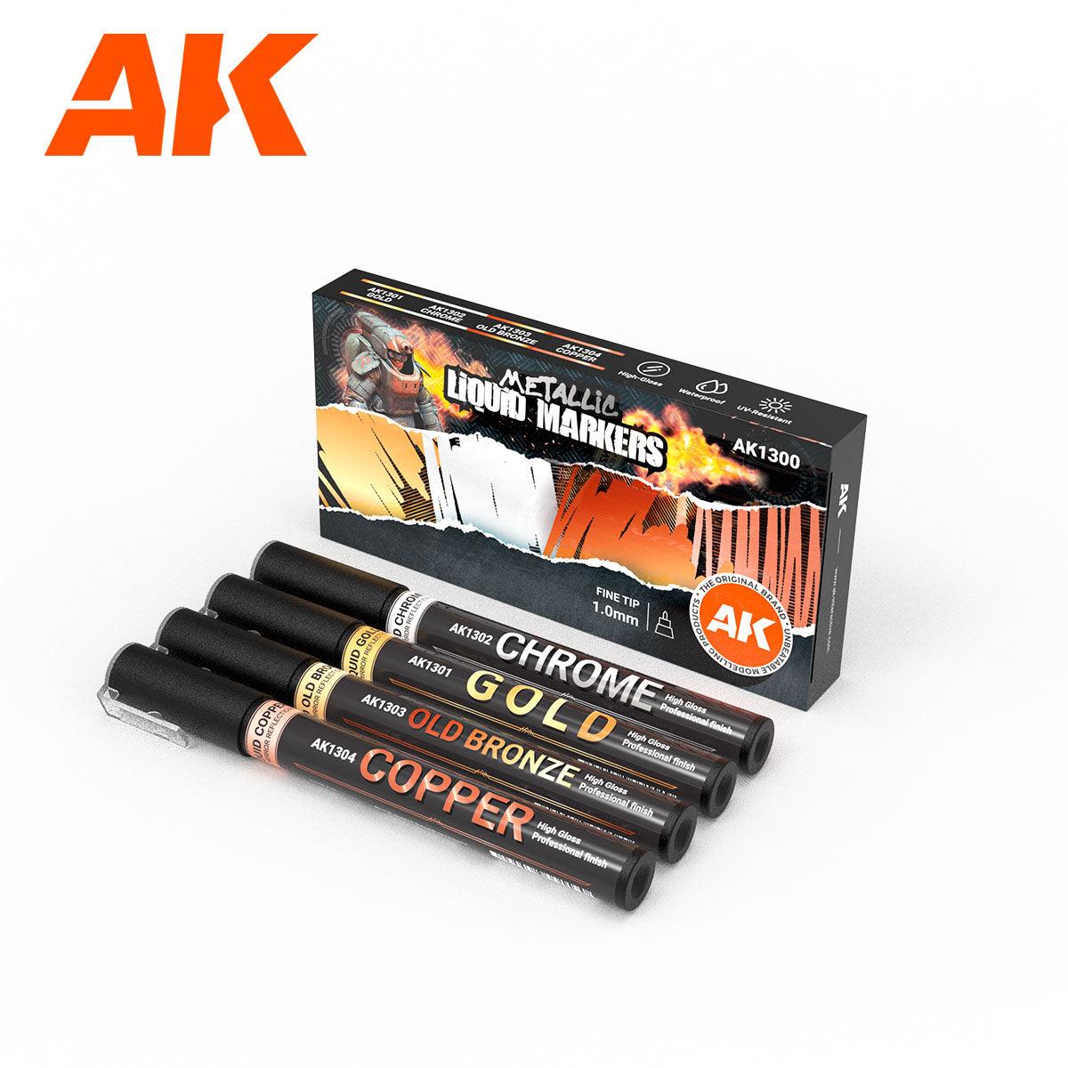 AK Interactive Metallic Markers Set and Singles Ak1300 - Hobby Heaven