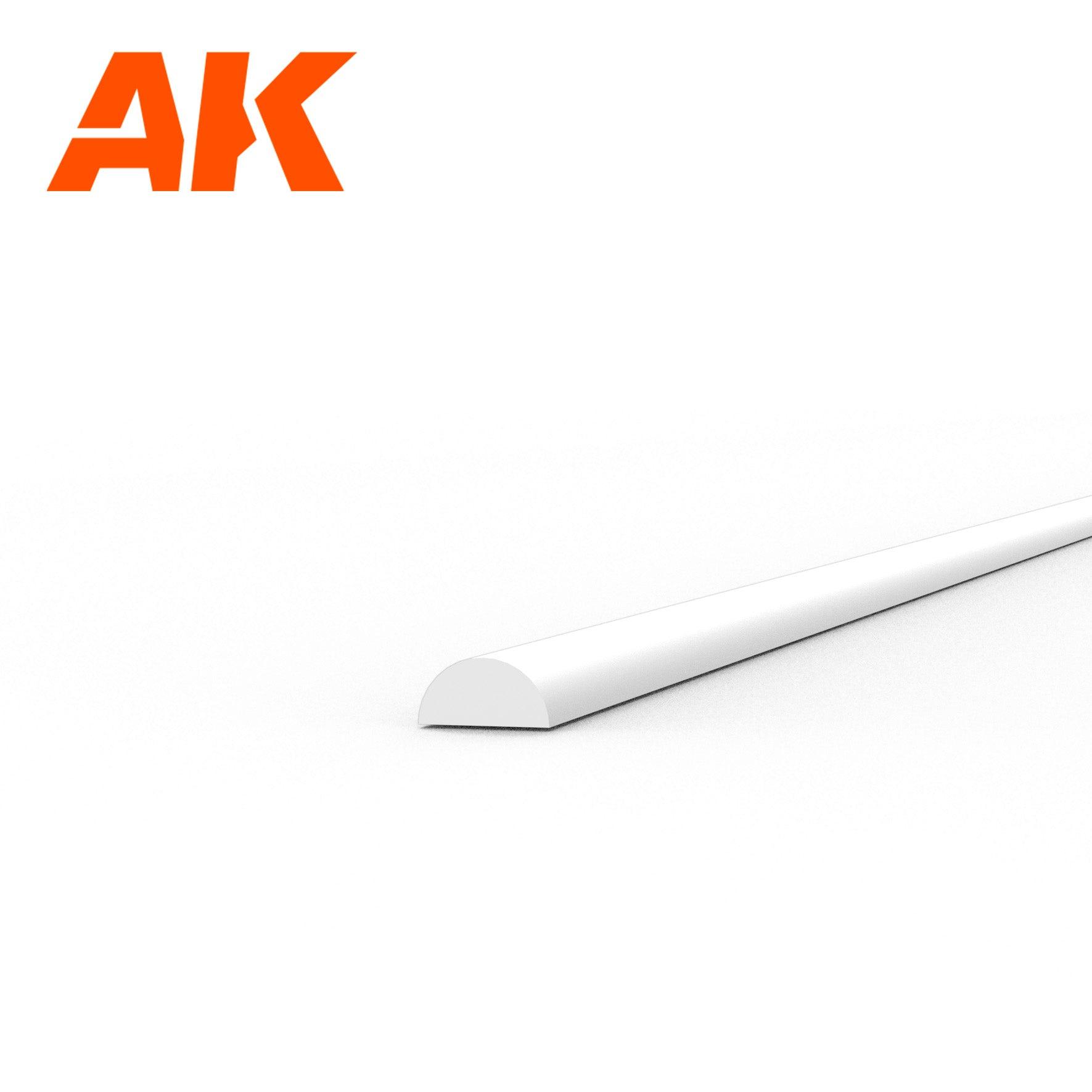 Ak Interactive Styrene Half Cane 1.00 X 350MM (5pcs) AK6551 - Hobby Heaven