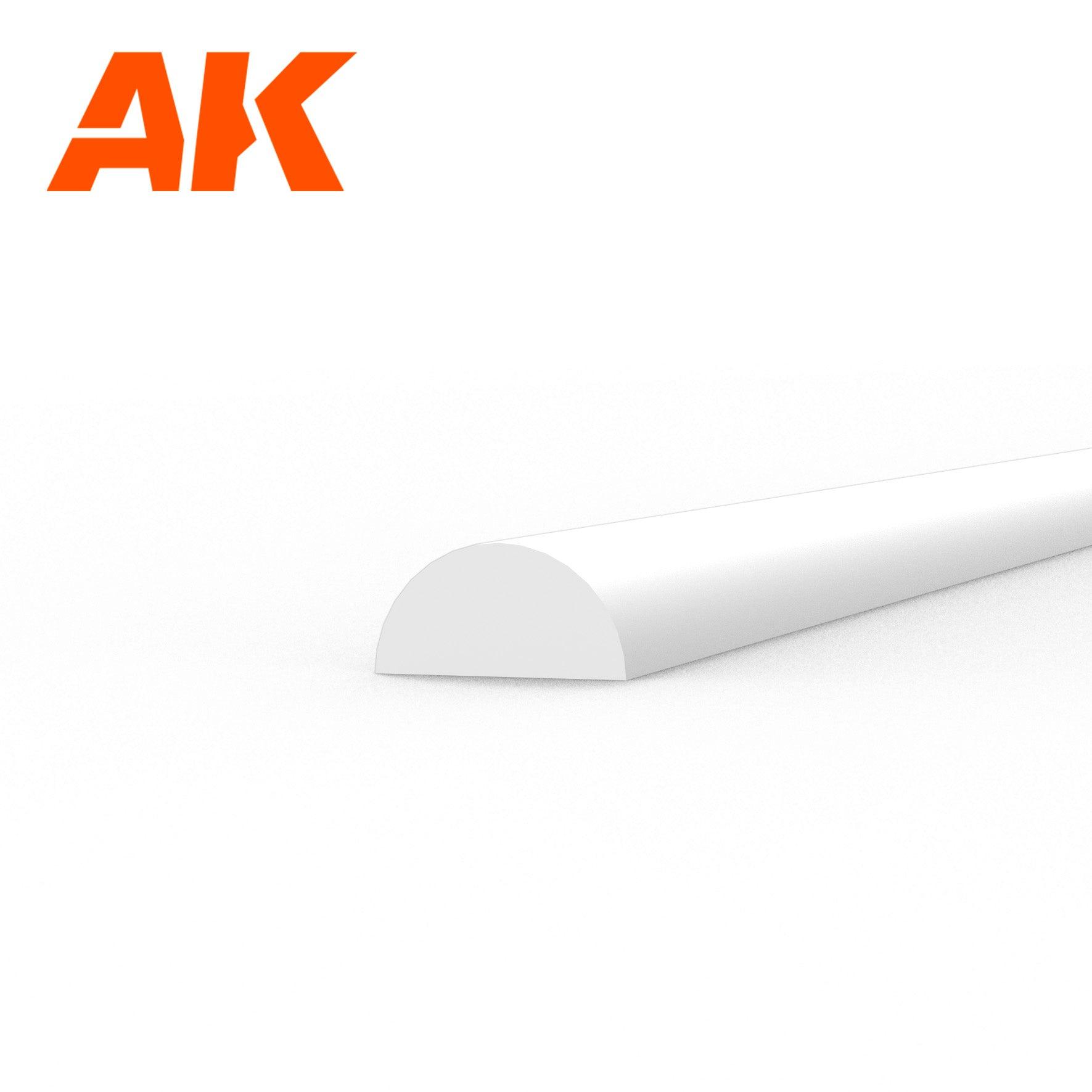 Ak Interactive Styrene Half Cane 2.00 X 350MM (4pcs) AK6552 - Hobby Heaven