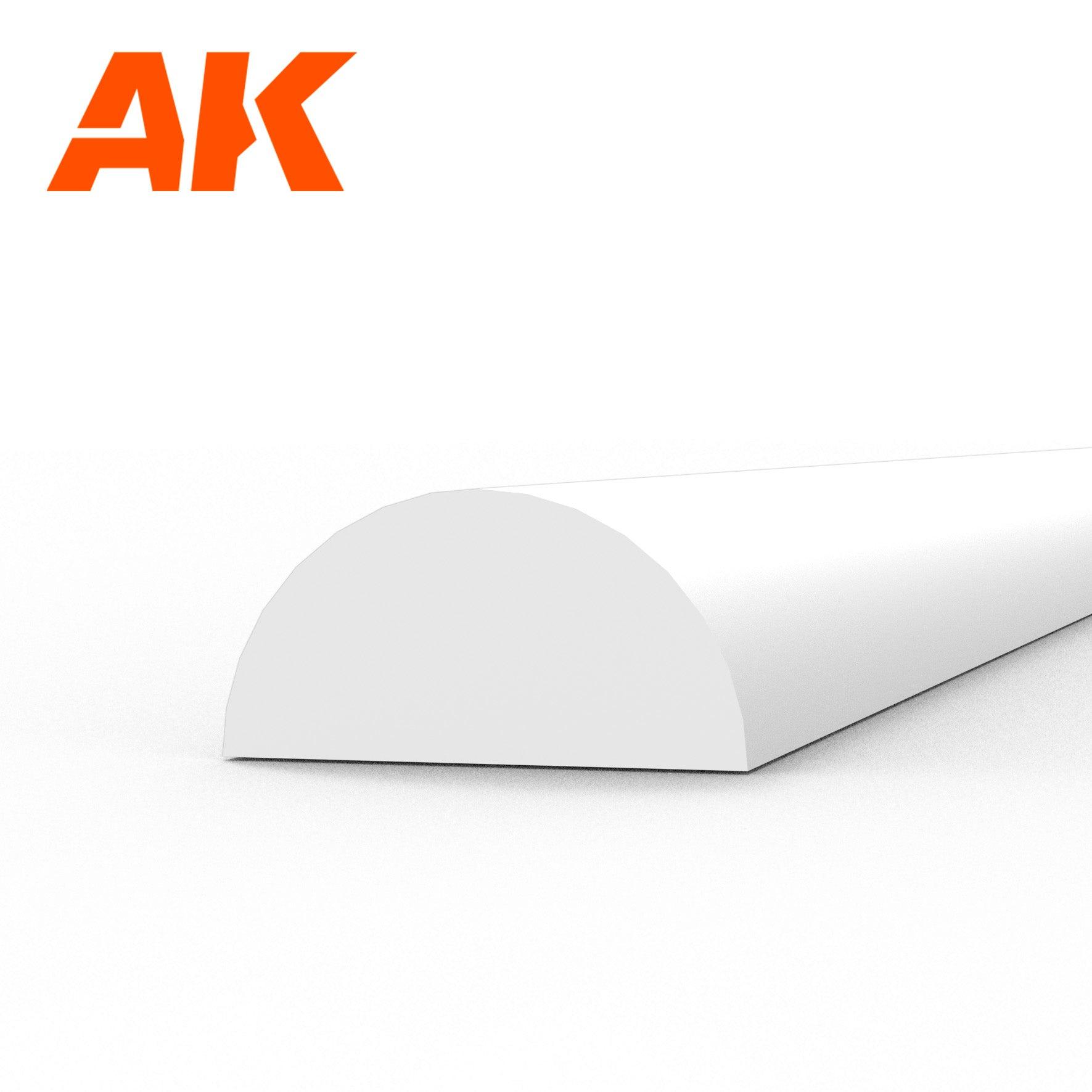 Ak Interactive Styrene Half Cane 4.00 X 350MM (3pcs) AK6554 - Hobby Heaven