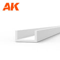 Ak Interactive Styrene U Channel 3.0 WIDTH X 350MM (4pcs) AK6555 - Hobby Heaven