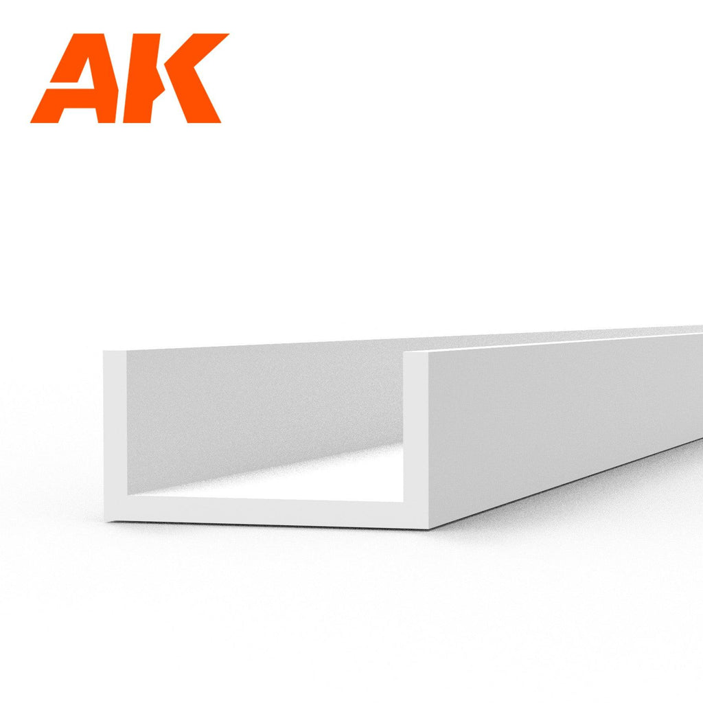 Ak Interactive Styrene U Channel 4.0 WIDTH X 350MM (3pcs) AK6556 - Hobby Heaven