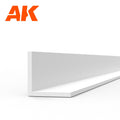 AK6561 styrene angle: white L-section plastic length, 3.0 mm on each face and 350 mm long