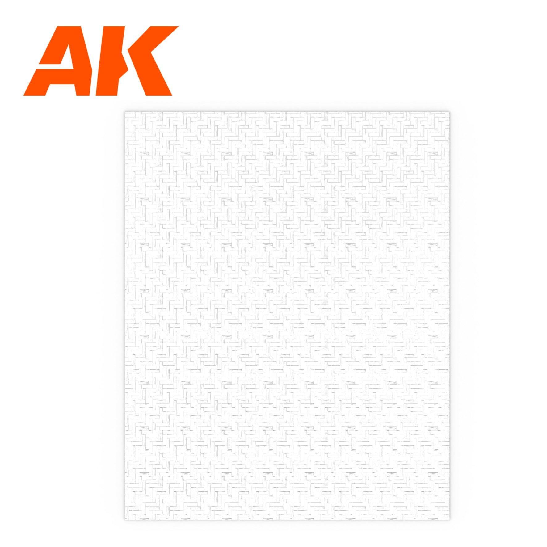 AK Interactive PAVEMENT SPIKE BRICK SHEET 245x195mm STYRENE AK6581 - Hobby Heaven