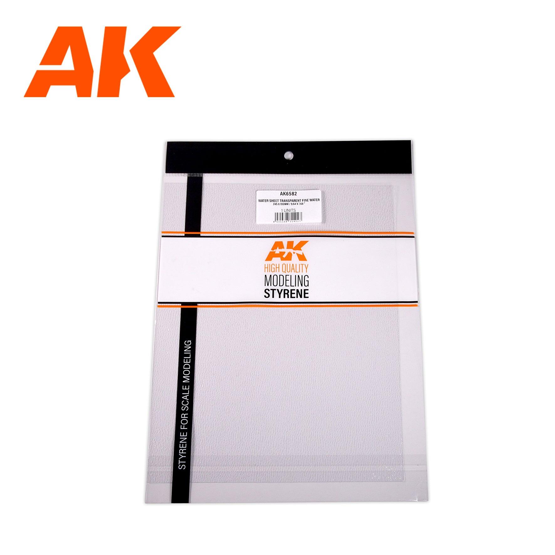 AK Interactive WATER SHEET TRANSPARENT Fine Water 245x195 STY AK6582 - Hobby Heaven