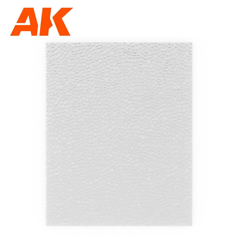 AK6583 water sheet: clear acrylic moulded in broad rounded ripples, visibly coarser than AK's fine water pattern