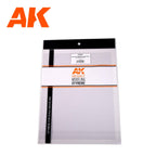 The running water sheet in AK's tall clear sleeve with the black hanging header, labelled AK6584