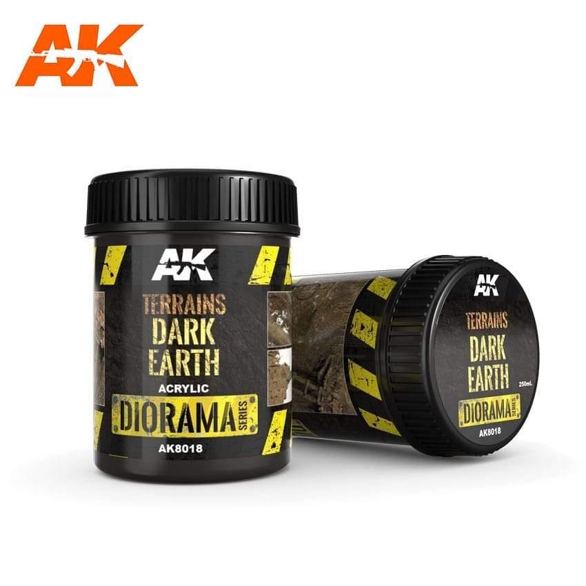 AK Interactive Terrains Dark Earth 250ml (Acrylic) Diorama Effects - Hobby Heaven