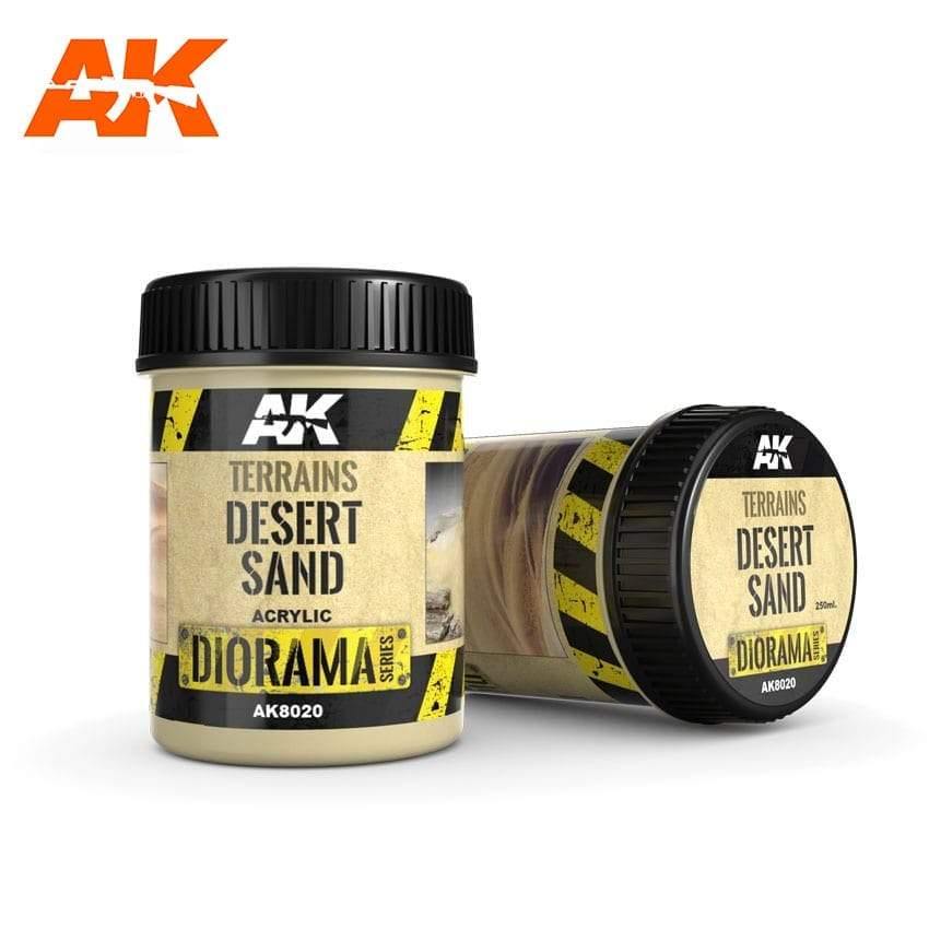 AK Interactive Terrains Desert Sand 250ml (Acrylic) Diorama Effects - Hobby Heaven