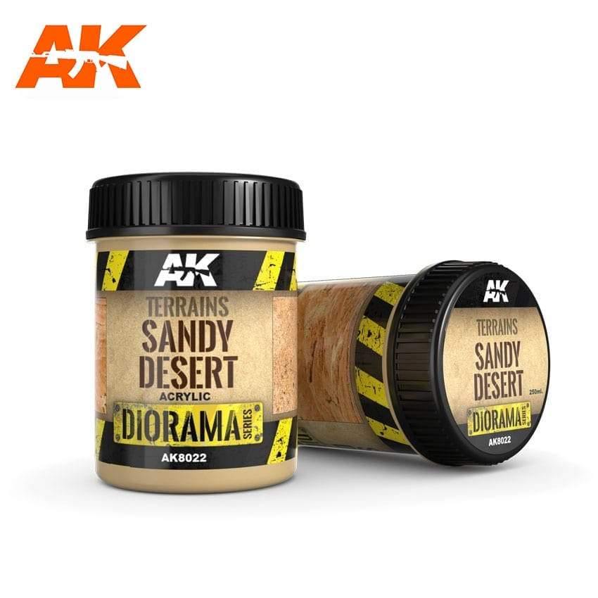 AK Interactive Terrains Sandy Desert 250ml (Acrylic) Diorama Effects - Hobby Heaven