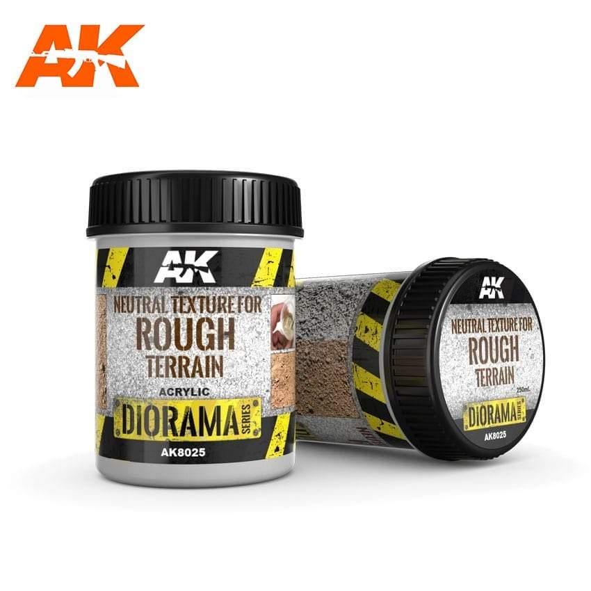 AK Interactive Terrains Neutral Texture for Rough Terrain 250ml (Acrylic) Diorama Effects - Hobby Heaven
