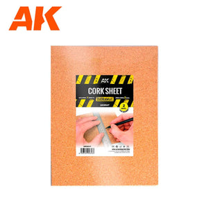 AK Interactive Cork Sheet 200x300x2mm fine grained AK8047 - Hobby Heaven