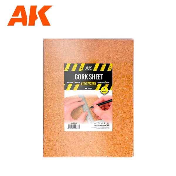 AK Interactive Cork Sheet 200x300x 3mm coarse grained AK8054 - Hobby Heaven