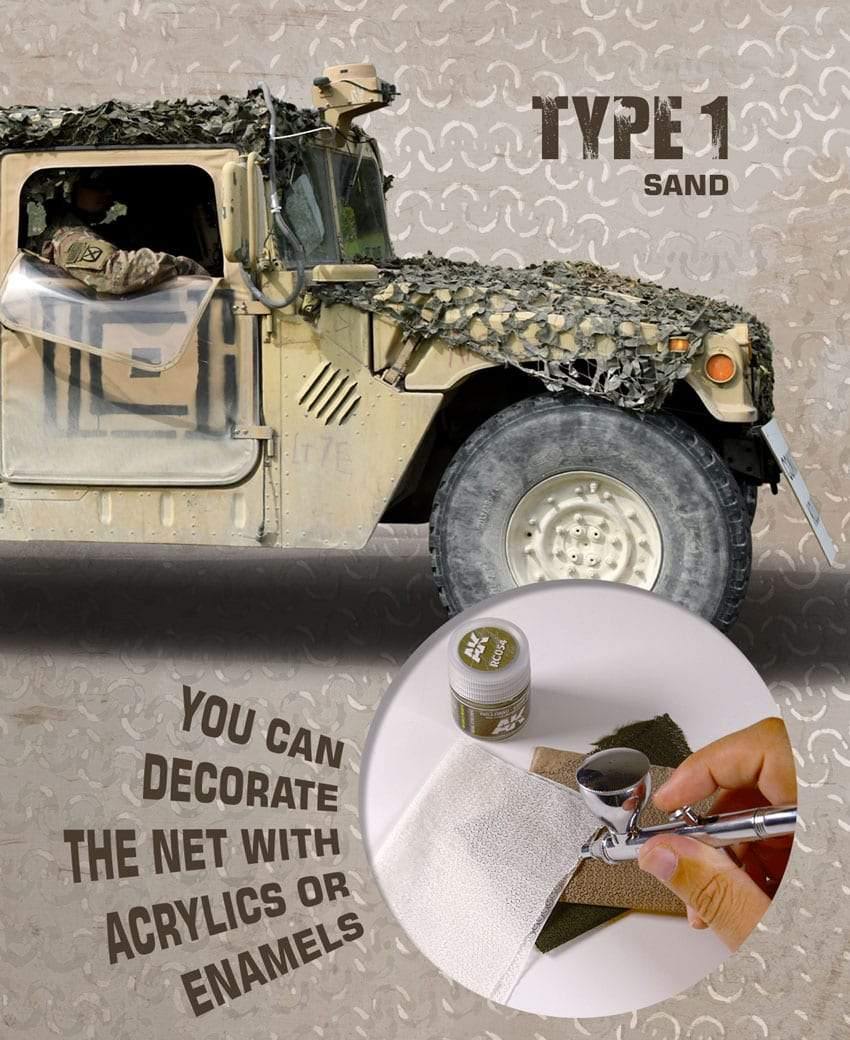 AK Interactive CAMOUFLAGE NET SAND TYPE 1 - Hobby Heaven