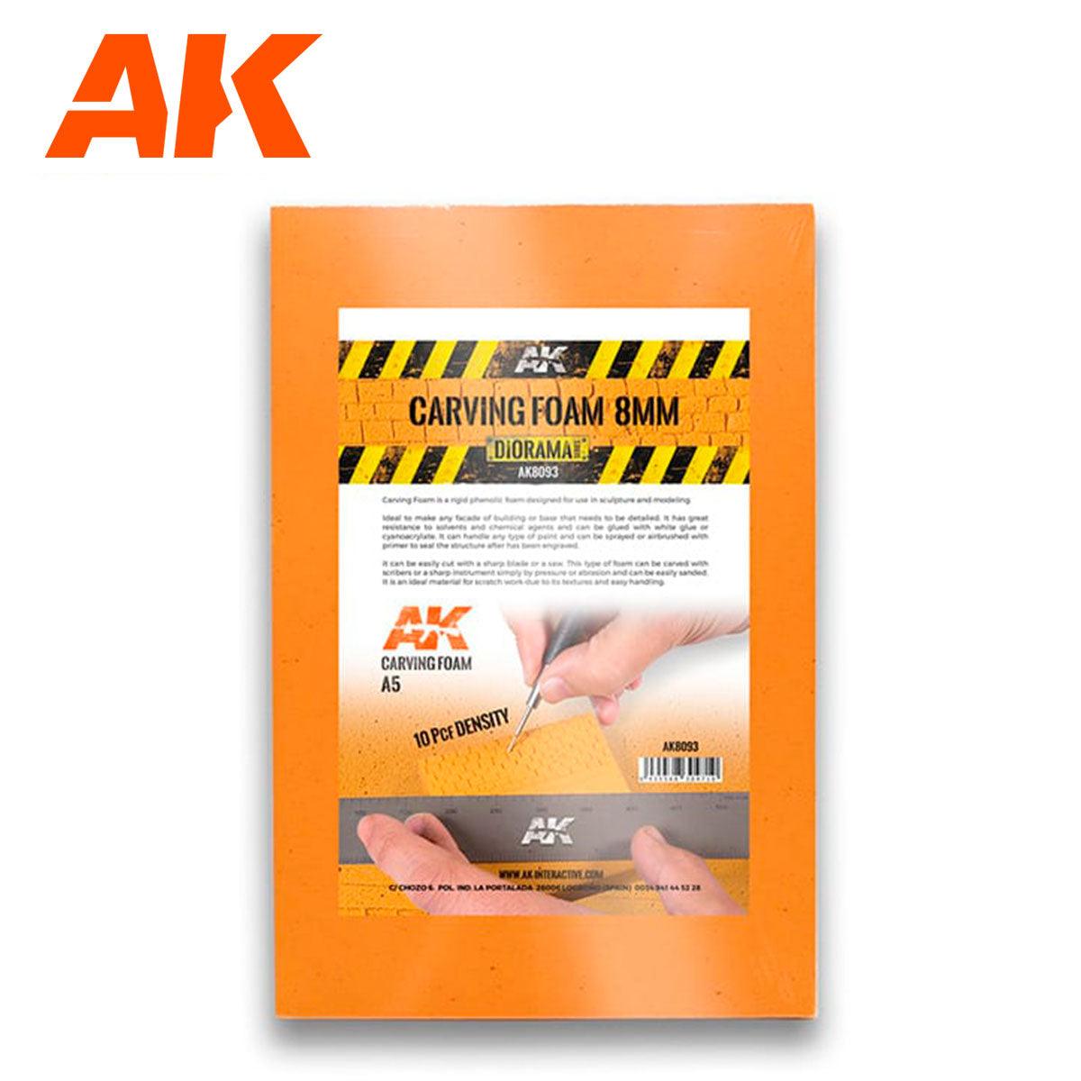 AK Interactive CARVING FOAM 8 MM A5 SIZE (228 x 152 MM) AK8093 - Hobby Heaven
