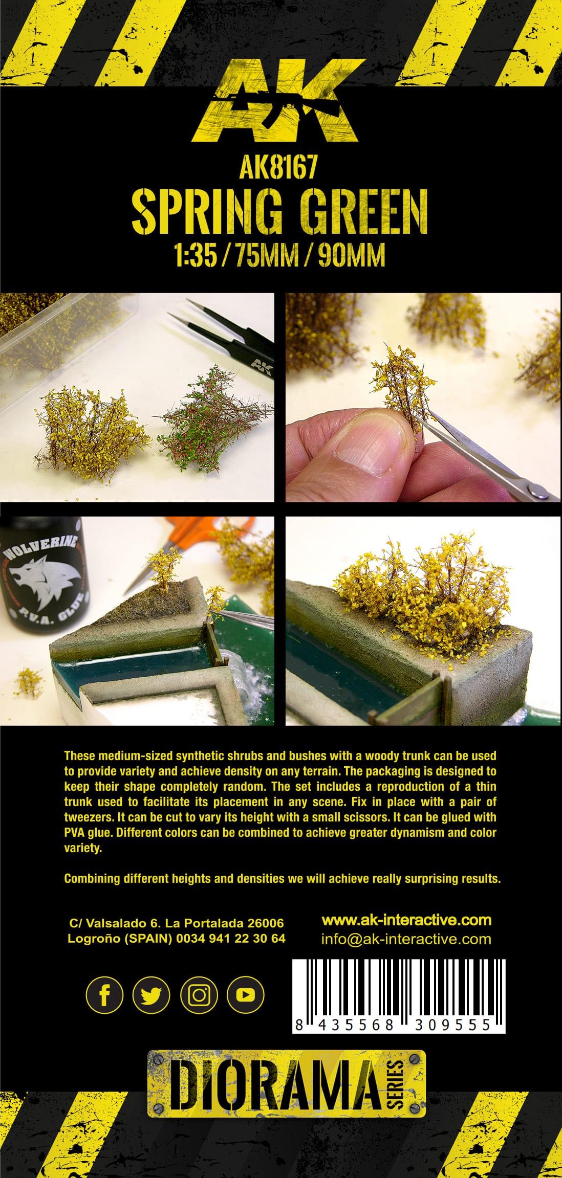AK Interactive Spring Green Shrubberies Diorama Basing AK8167 - Hobby Heaven