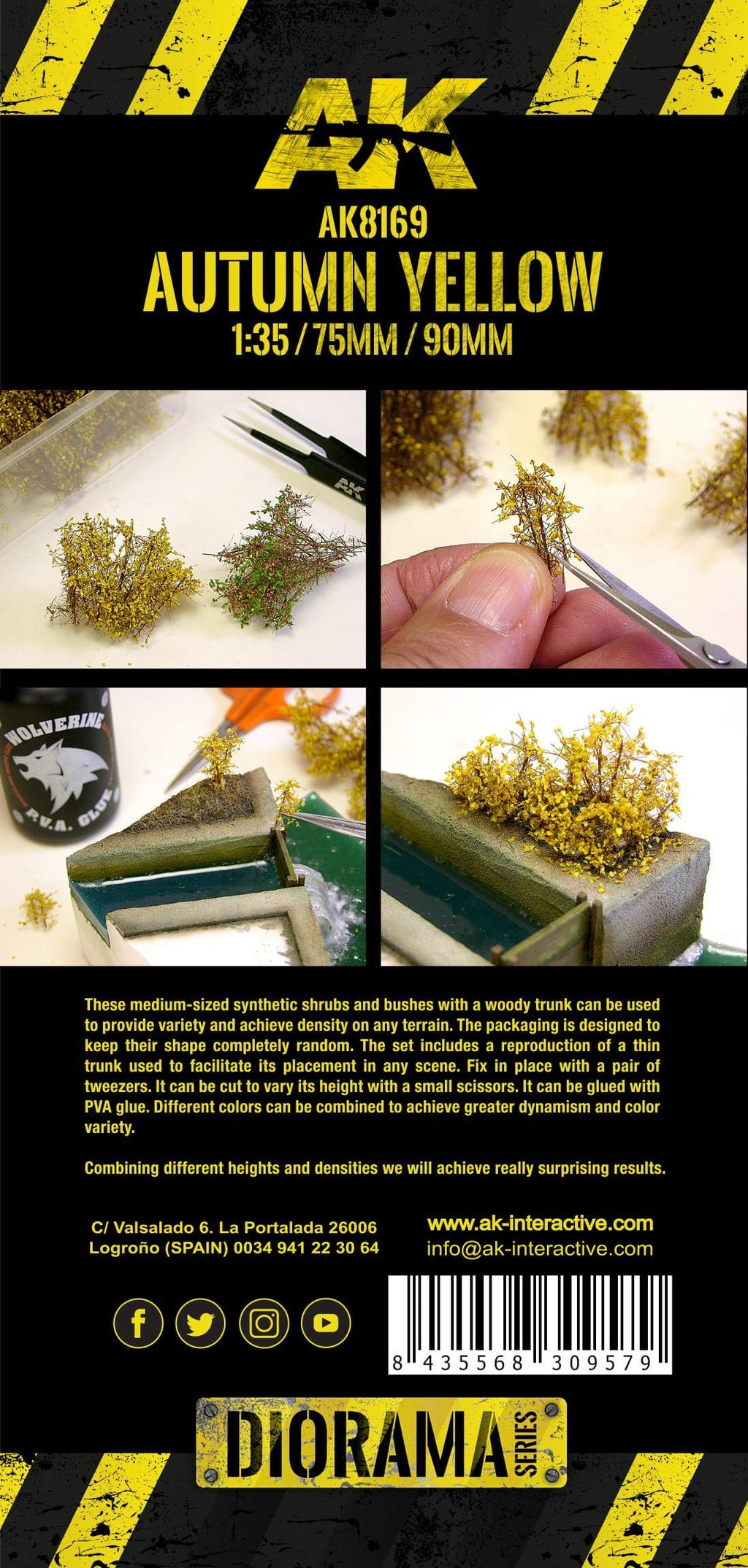 AK Interactive Autumn Yellow Shrubberies Diorama Basing AK8169 - Hobby Heaven