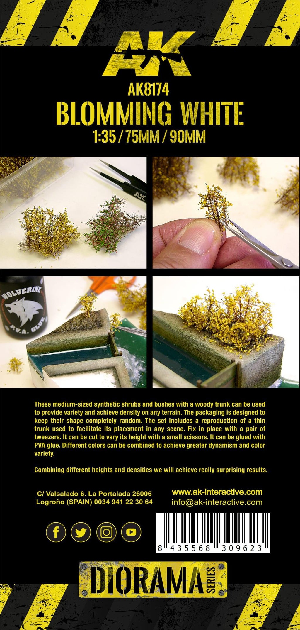 AK Interactive Blomming White Shrubberies Diorama Basing AK8174 - Hobby Heaven