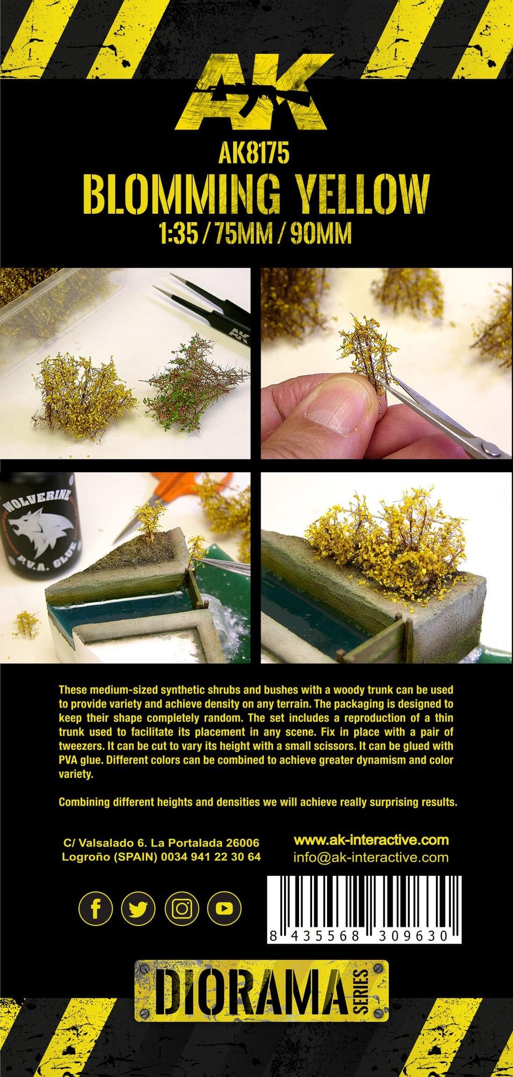 AK Interactive Blomming Yellow Shrubberies Diorama Basing AK8175 - Hobby Heaven