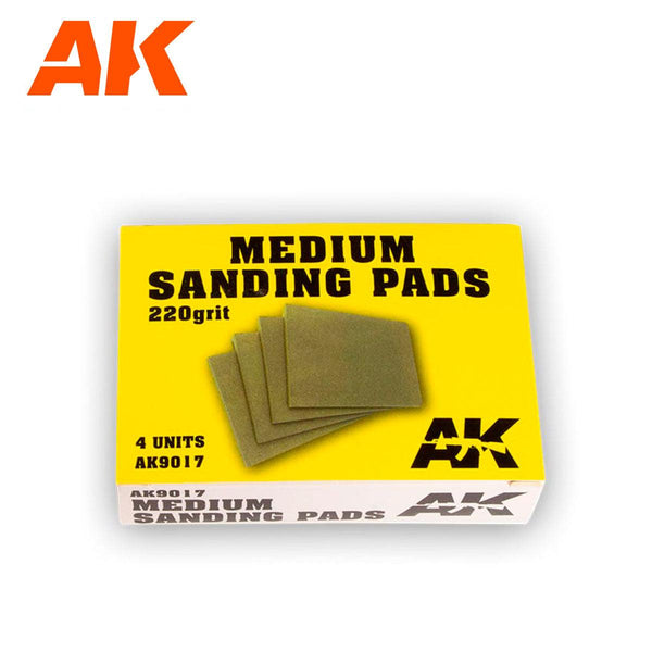 Ak Interactive Medium Sanding Pads – 220 Grit 4pcs AK9017 - Hobby Heaven
