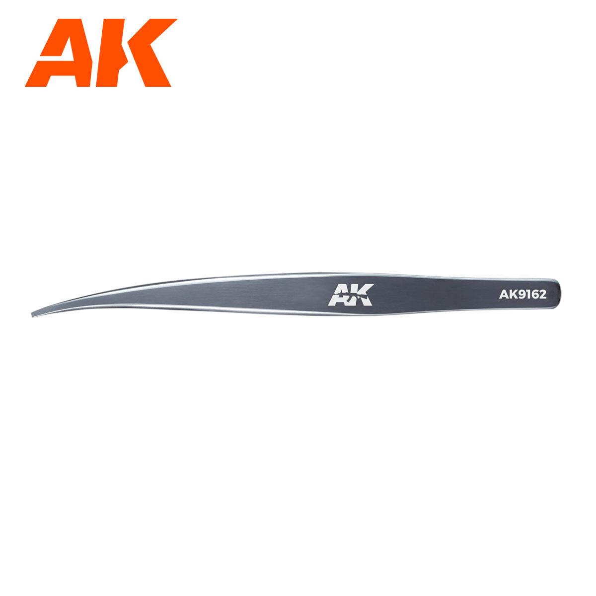 AK Interactive Hg Angled Tweezers Flat End 02 AK9162 - Hobby Heaven