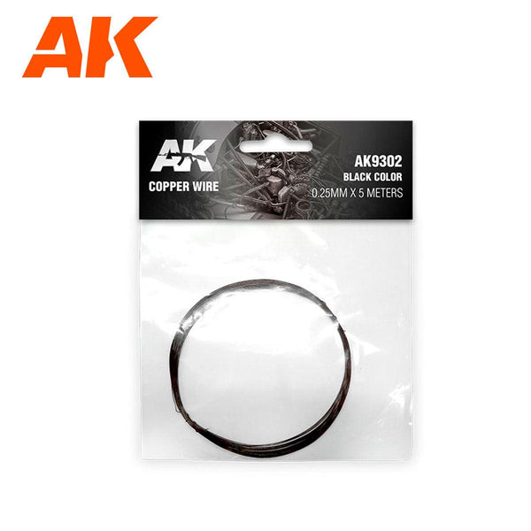 AK Interactive Copper Wire 0.25mm x5meters Black AK9302 - Hobby Heaven