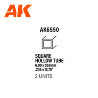 Ak Interactive Styrene Square Hollow Tube 6.00 X 350MM (2pcs) AK6550 - Hobby Heaven