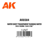 AK Interactive WATER SHEET TRANSPARENT Running Water 245x195 STYRENE AK6584 - Hobby Heaven