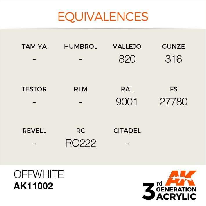 AK Interactive 3rd Generation Offwhite 17ml - Hobby Heaven