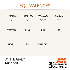 AK Interactive 3rd Generation White Grey 17ml - Hobby Heaven