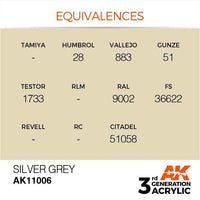 AK Interactive 3rd Gen Silver Grey 17ml - Hobby Heaven
