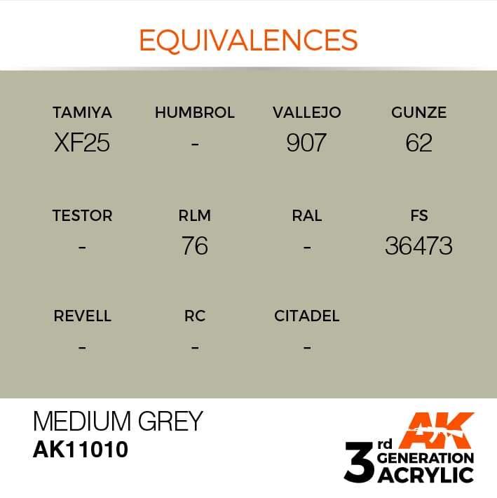 AK Interactive 3rd Gen Medium Grey 17ml - Hobby Heaven