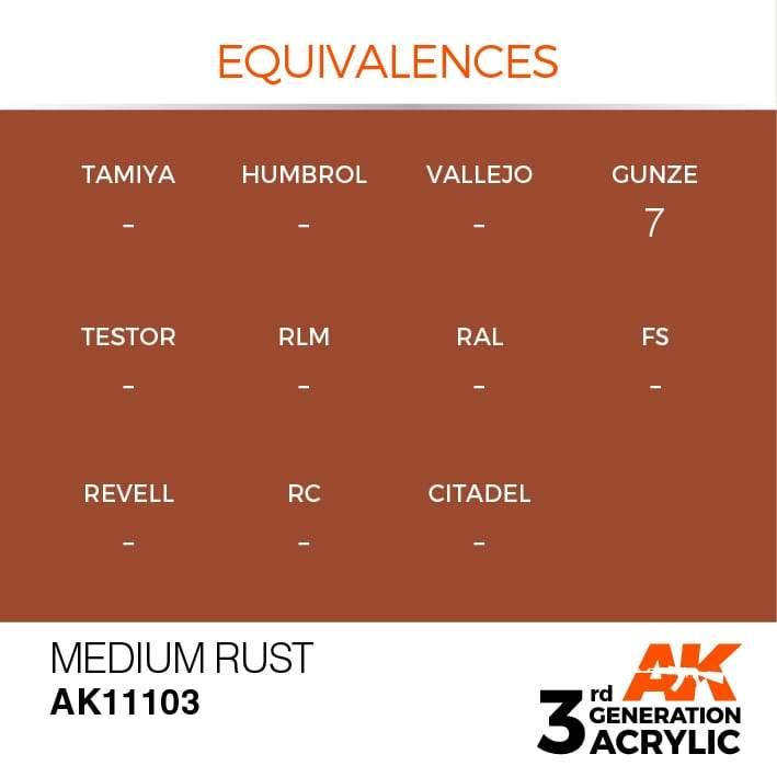 AK Interactive 3rd Gen Medium Rust 17ml - Hobby Heaven