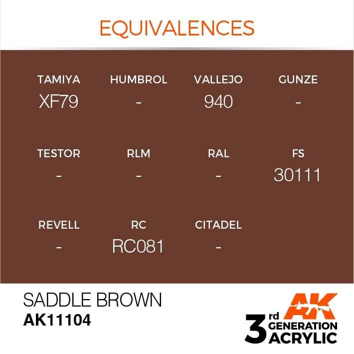 AK Interactive 3rd Gen Saddle Brown 17ml - Hobby Heaven