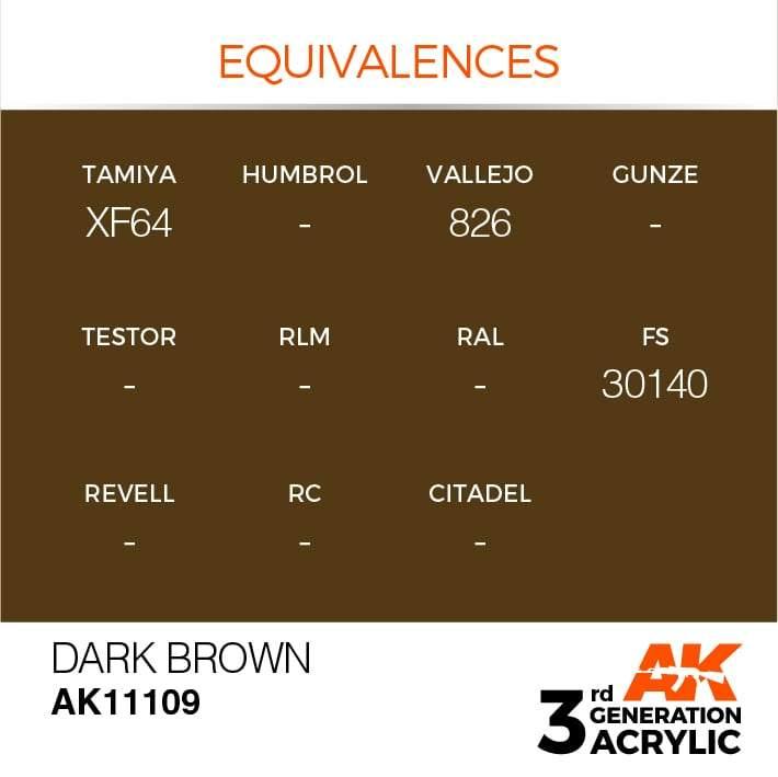 AK Interactive 3rd Gen Dark Brown 17ml - Hobby Heaven