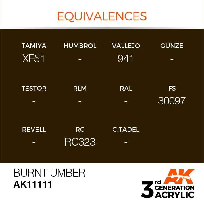 AK Interactive 3rd Gen Burnt Umber 17ml - Hobby Heaven
