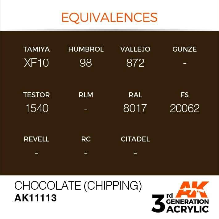 AK Interactive 3rd Gen Chocolate (Chipping) 17ml - Hobby Heaven