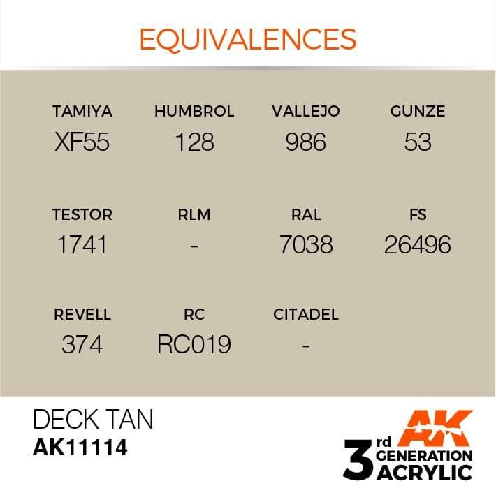 AK Interactive 3rd Gen Deck Tan 17ml - Hobby Heaven