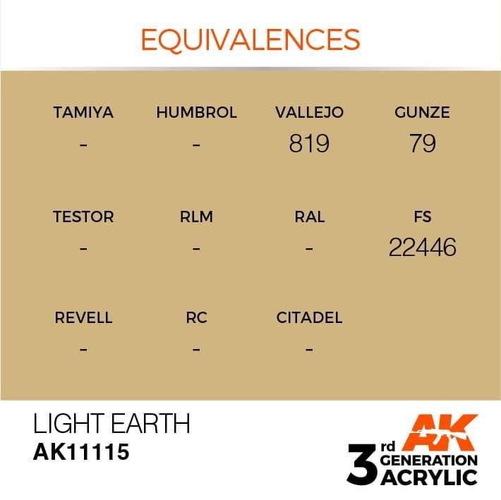 AK Interactive 3rd Gen Light Earth 17ml - Hobby Heaven