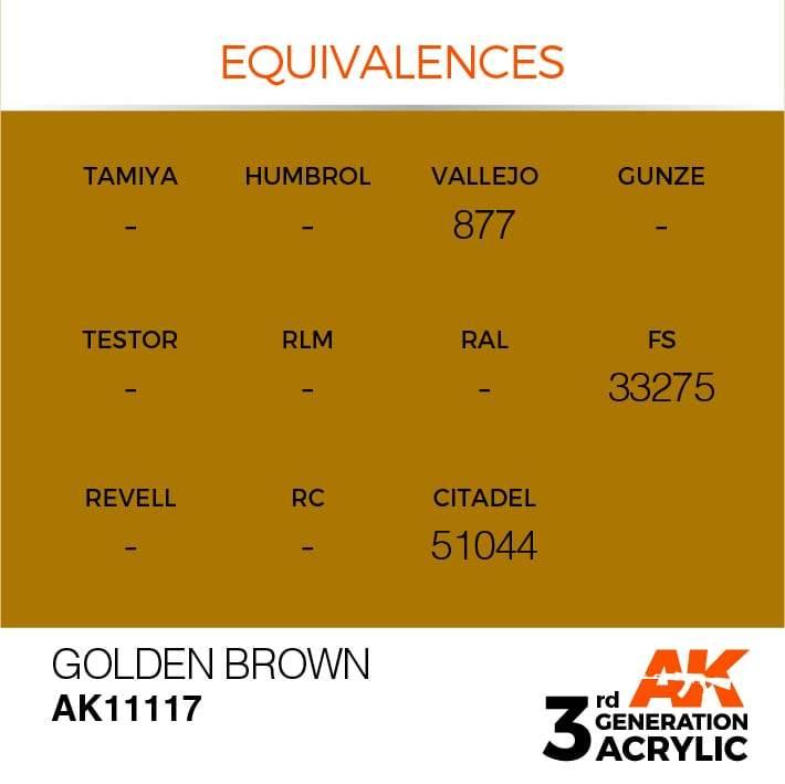 AK Interactive 3rd Gen Golden Brown 17ml - Hobby Heaven