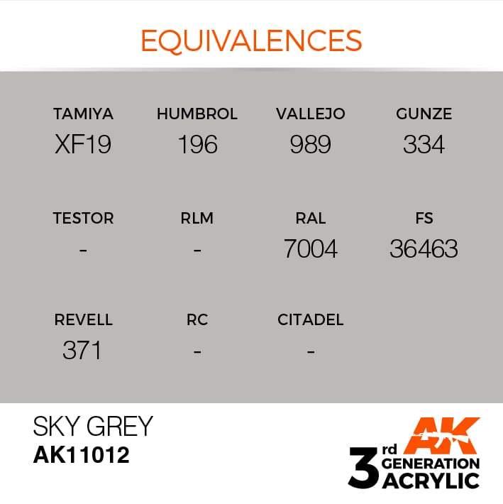 AK Interactive 3rd Gen Sky Grey 17ml - Hobby Heaven
