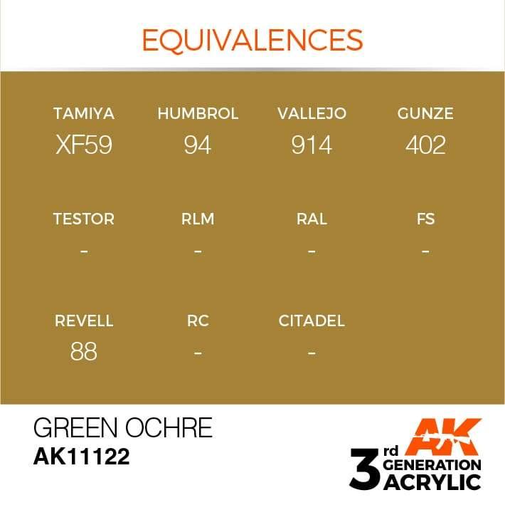 AK Interactive 3rd Gen Green Ocher 17ml - Hobby Heaven